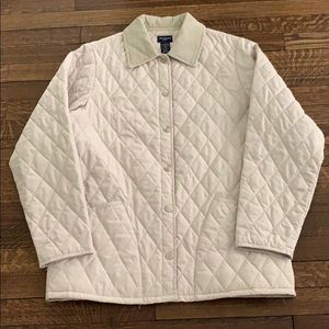 Limited ivory quilted jacket with pockets size sm